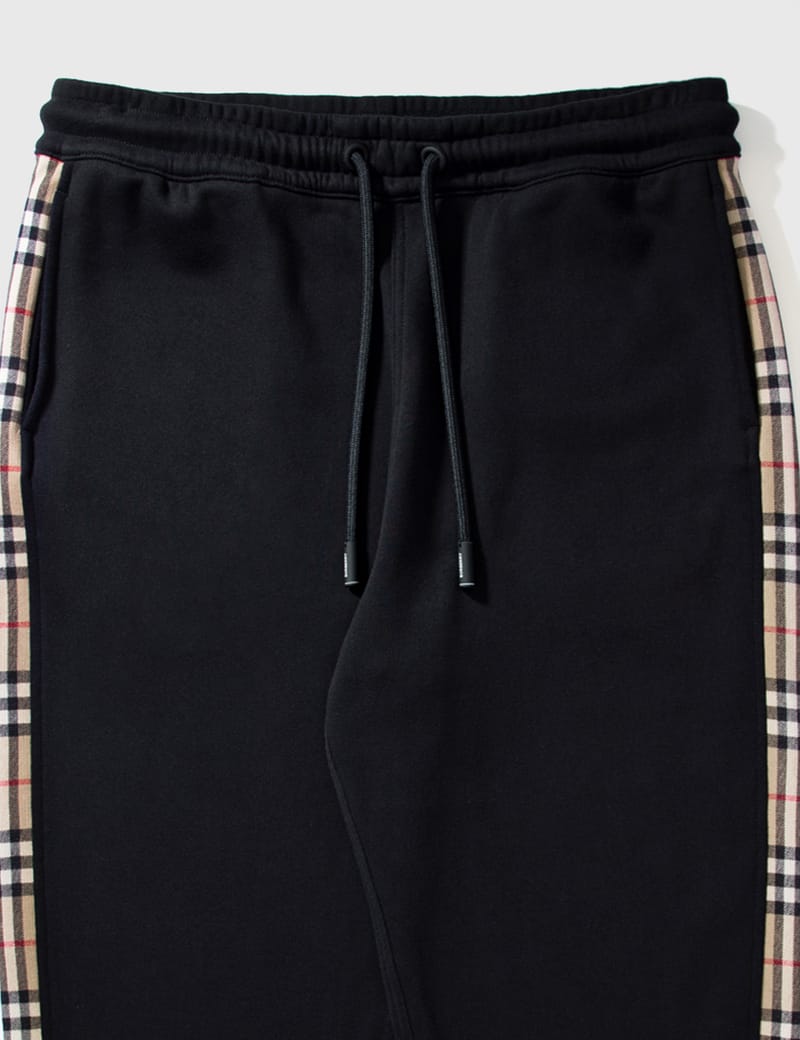 Burberry Vintage Check Panel Cotton Jogging Pants HBX