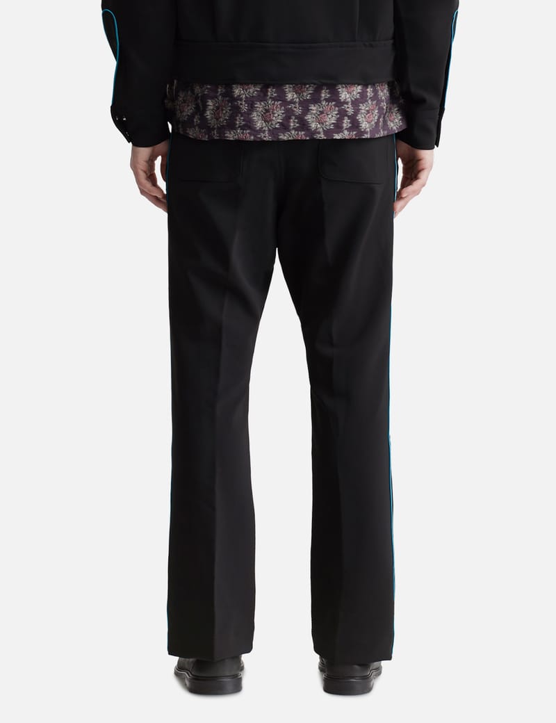 Needles Piping Cowboy Pant - Black bootcut track pants with side