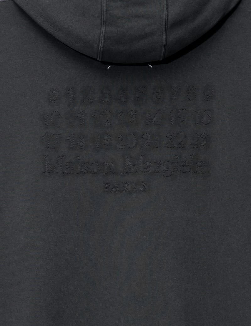 Maison Margiela Logo Hoodie Washed Black ロゴ 刺繍 フーディ Maison Margiela - Embroidered Logo Hoodie | HBX - Globally