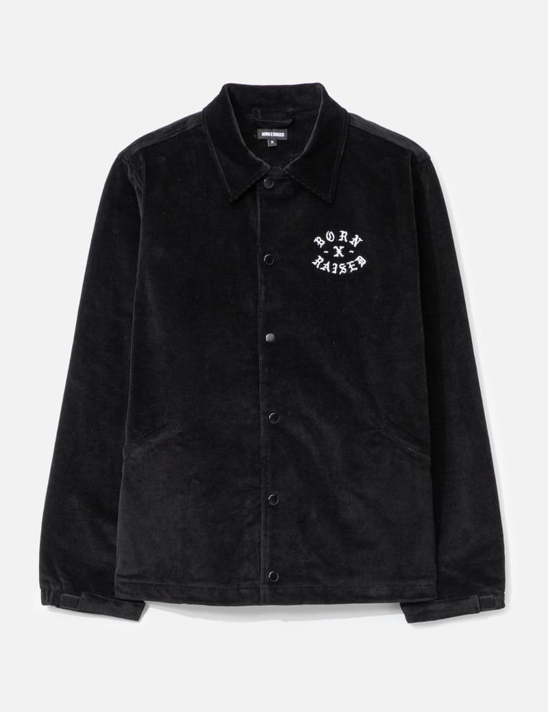 Born x Raised Zine Corduroy Coach Jacket - Black corduroy coach