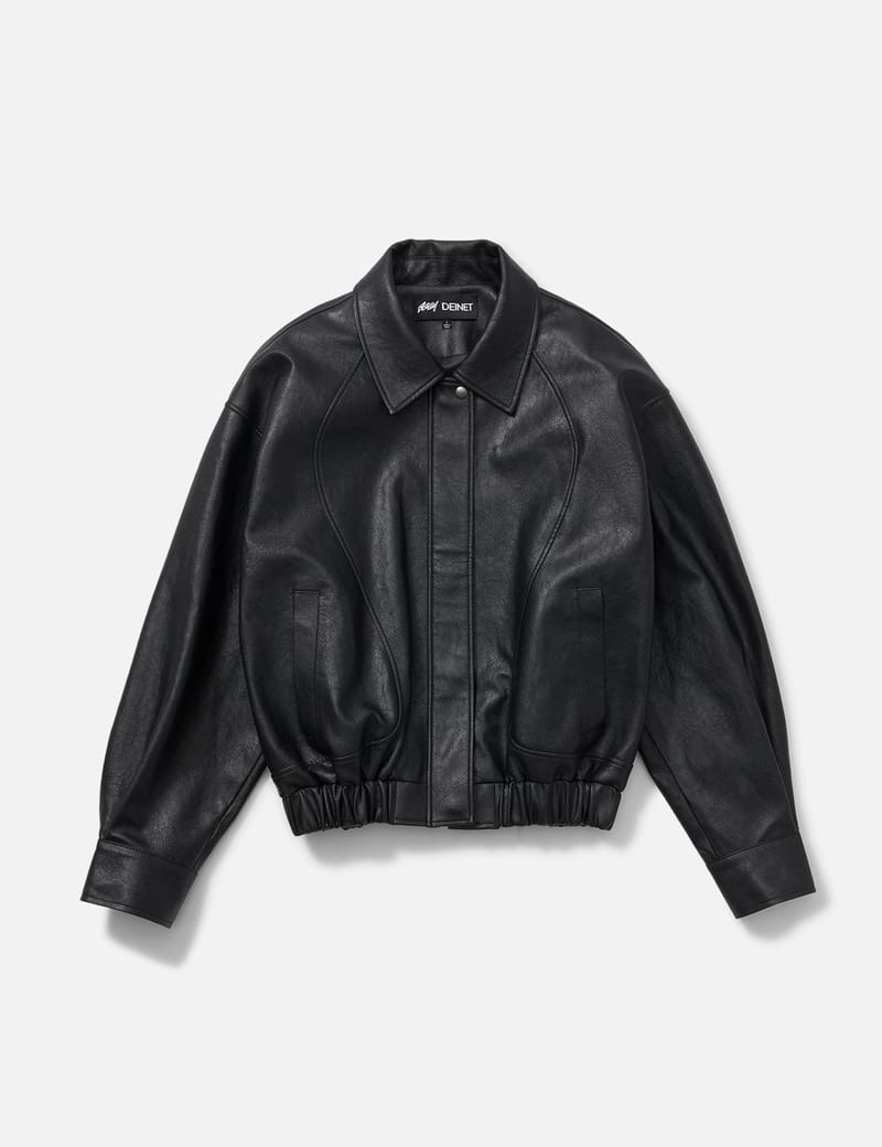 DEINET YEONJUN GGUM X DEINET Fringe Jacket - Black faux-leather