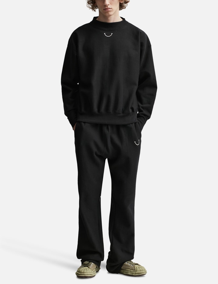 Mock Neck Patch Work Print Sweatshirt