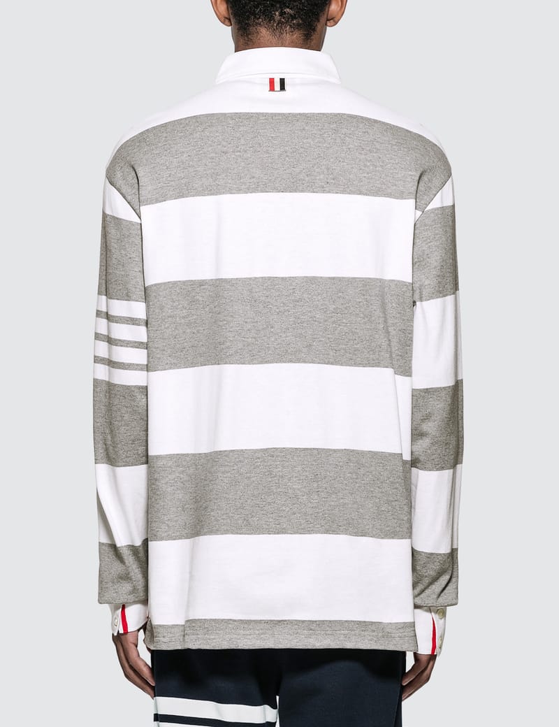Tシャツ・カットソー THOM BROWNE SS25 'Rugby' polo shirt (MJP209AJ0199 100) Thom Browne - Oversized Rugby Polo Shirt | HBX - Globally