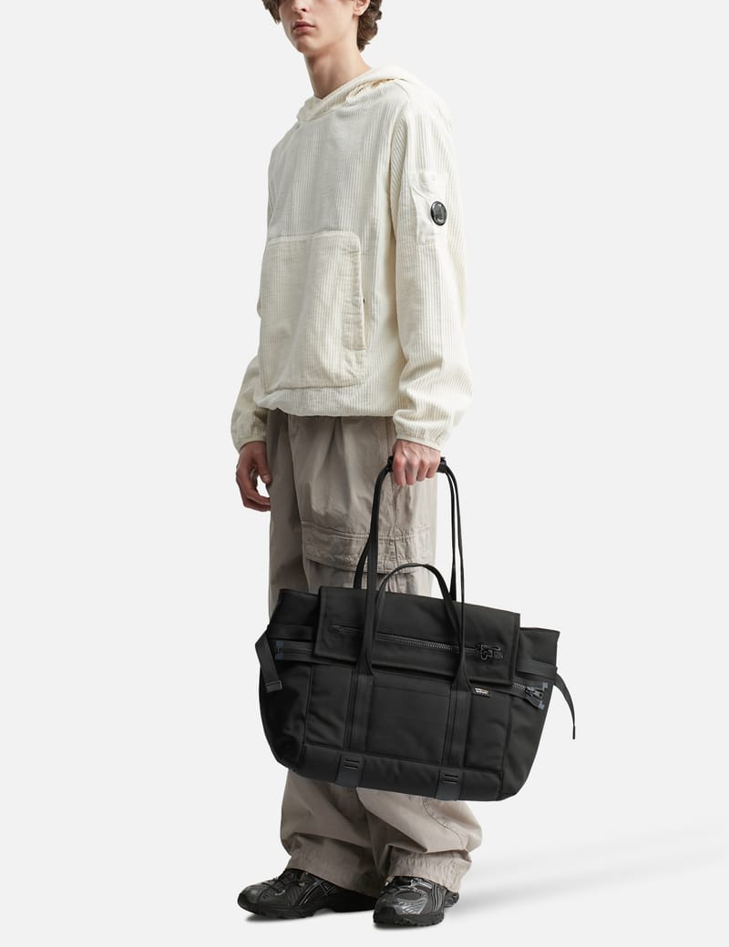 Hender Scheme Module Tote Bag - Black nylon with cow leather trim
