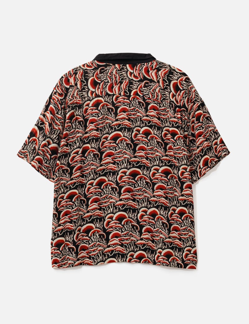 Stüssy Coral Pattern Shirt - Red rayon shirt, excellent overall