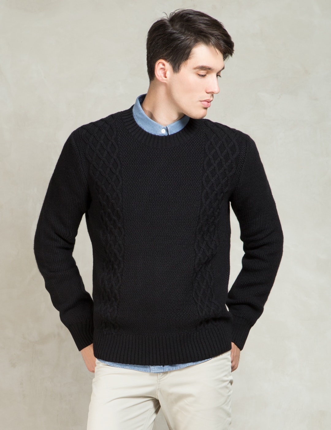A.P.C. - Noir College Pull Sweater | HBX - Globally Curated Fashion and ...