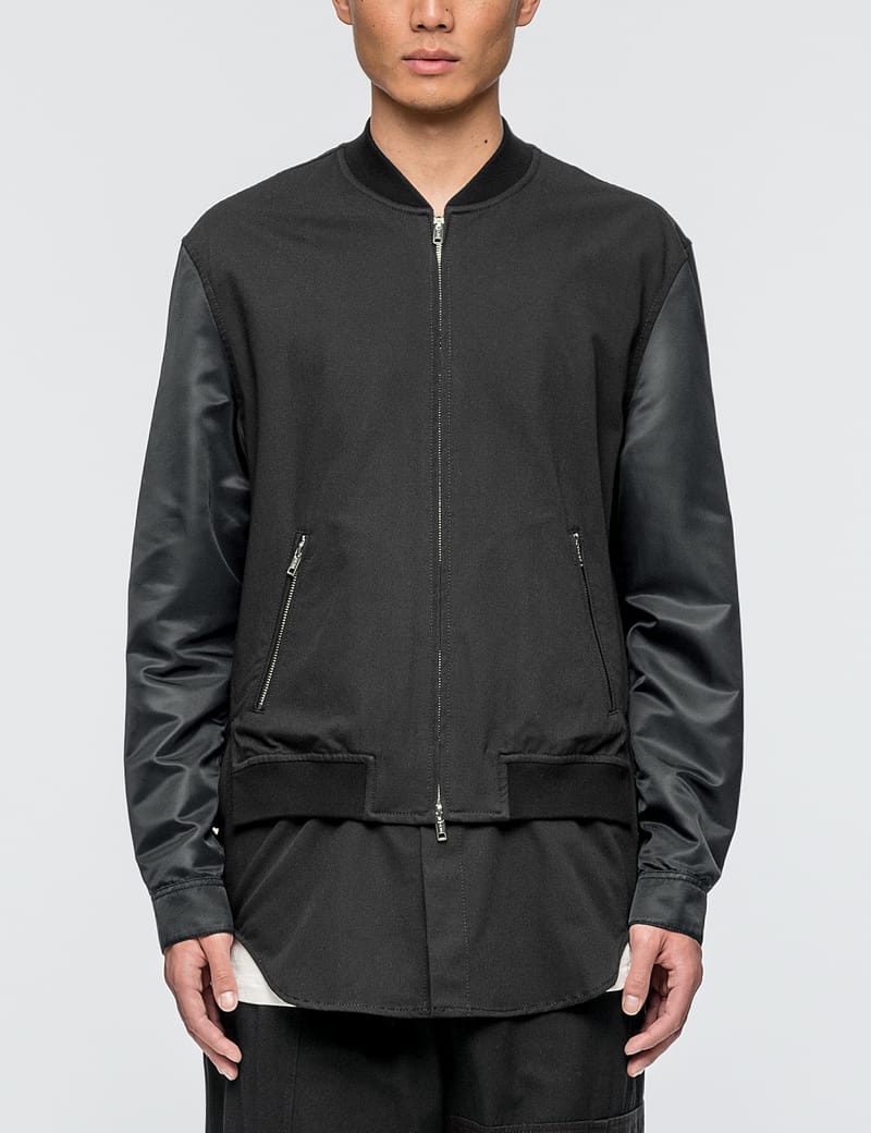 3.1 Phillip Lim - Classic Bomber Shirt Jacket with Nylon 3.1 Phillip Lim - Classic Bomber Shirt Jacket with Nylon