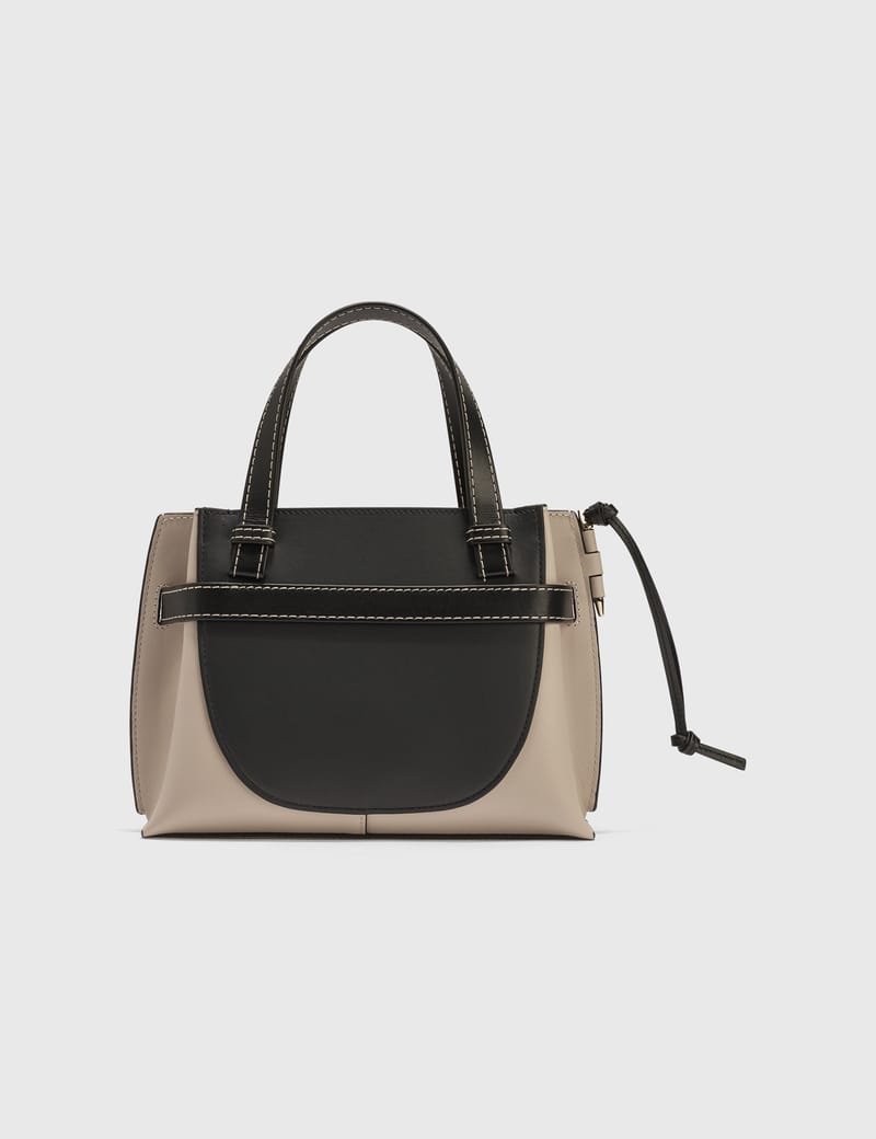 よる【ロエベ】GATE TOP HANDLE GRID BAG Loewe Small Gate Tote Beige Leather Top Handle Shoulder