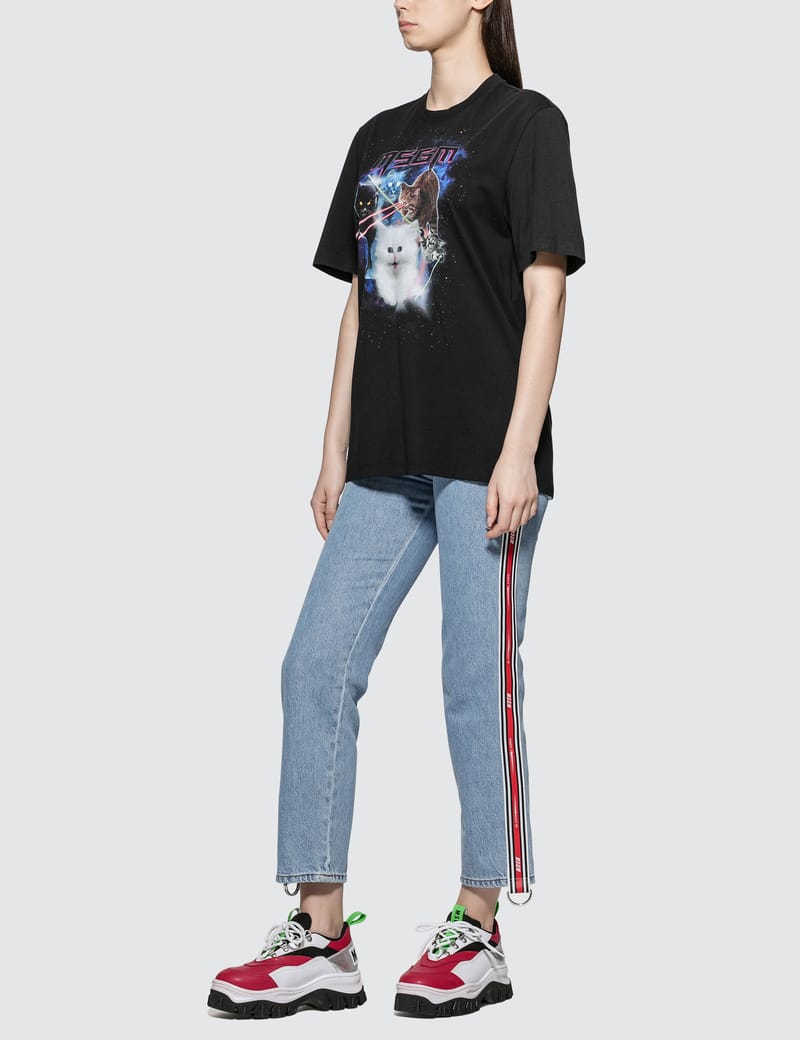 MSGM - Cats Graphic Print T-shirt | HBX - Globally Curated
