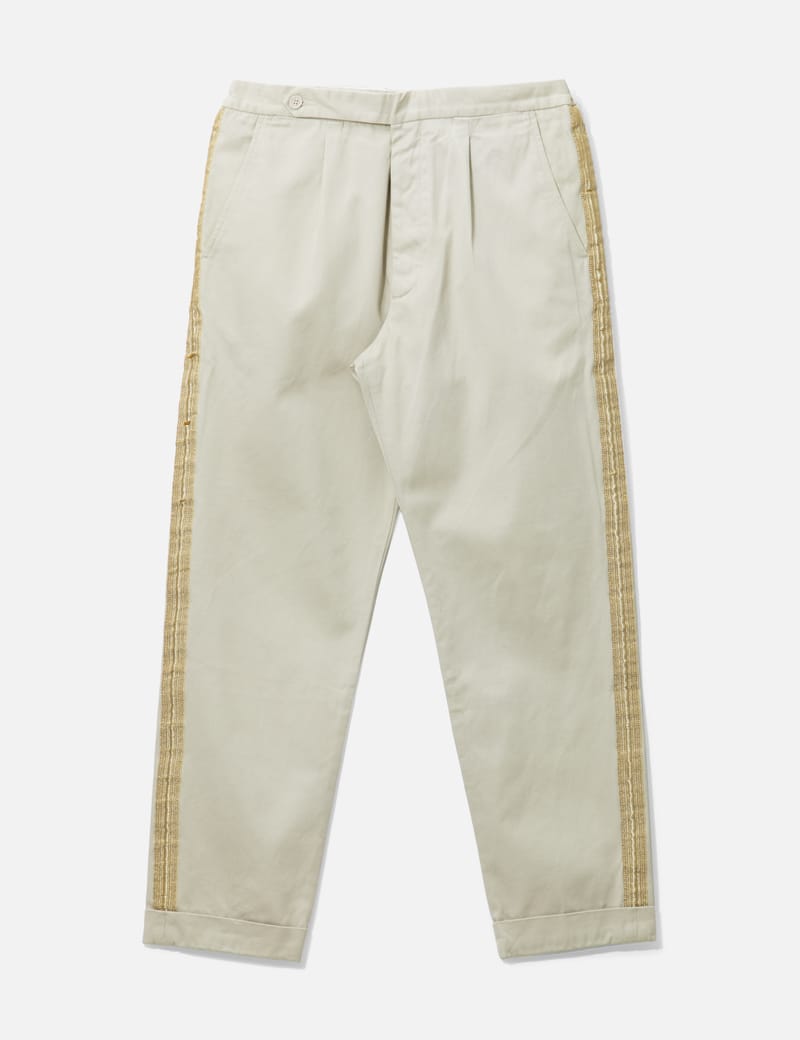 PALM ANGELS GOLDEN STRIPED TROUSERS