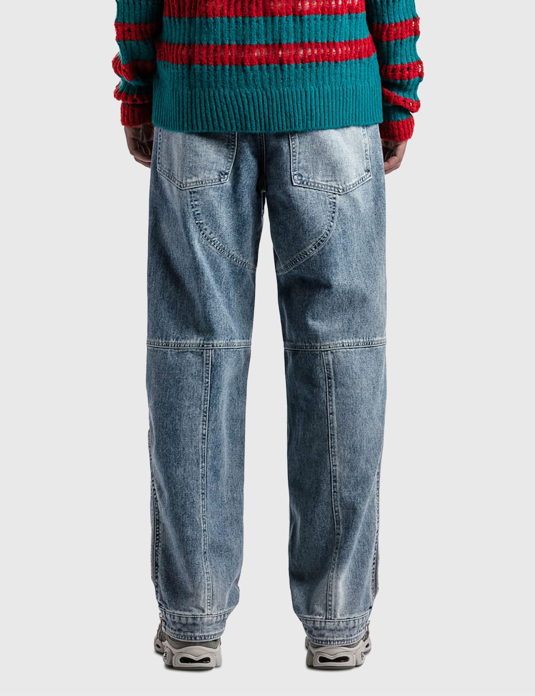Andersson Bell - Washed Blue Zipper Wide Leg Jeans | HBX ...
