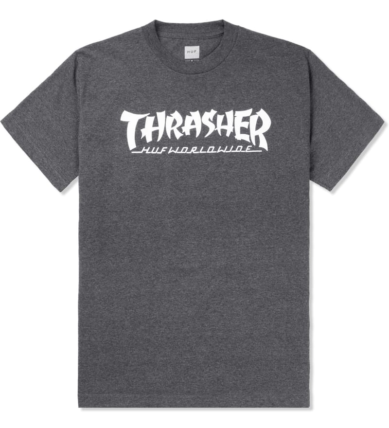 Huf - HUF x THRASHER Charcoal Heather Asia Tour T-Shirt | HBX
