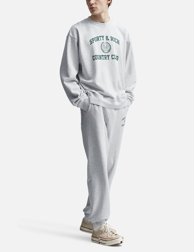 Sporty & Rich - Varsity Crest Crewneck | HBX - Globally Sporty & Rich - Varsity Crest Crewneck | HBX - Globally