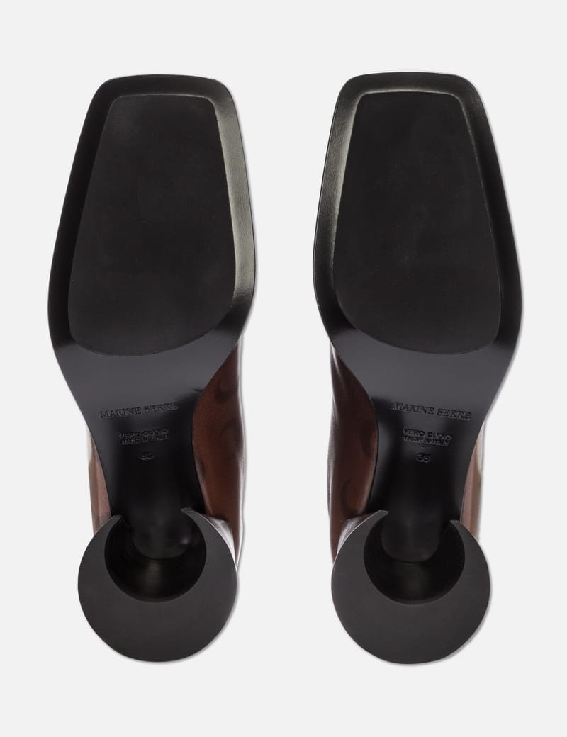 Marine Serre - AIRBRUSHED CRAFTED LEATHER ANKLE BOOTS | HBX