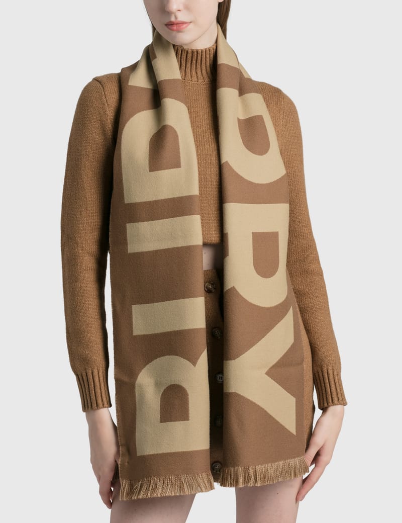 Logo wool best sale jacquard scarf