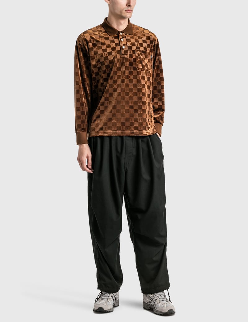 BoTT - Checkerboard Velour Polo Shirt | HBX - Globally Curated 