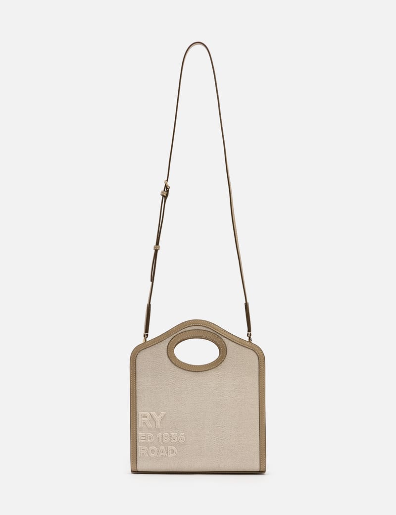 Burberry - Mini Horseferry Linen Cotton Canvas Pocket Bag