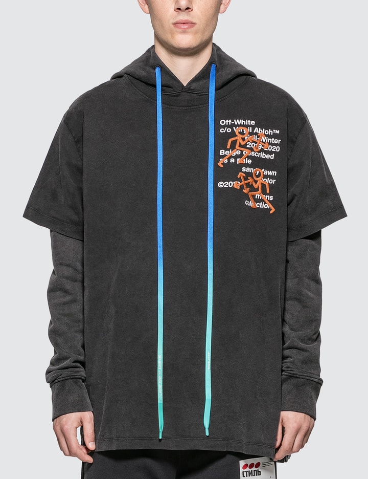 Off white double tee hoodie clearance