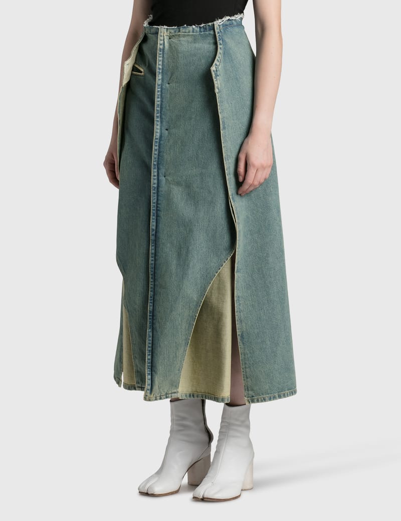 Maison Margiela - Reversed Button Denim Skirt | HBX - Globally