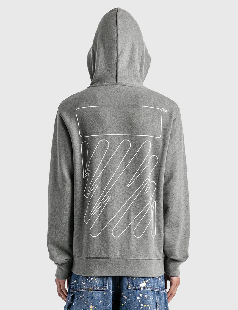 Off-White™ - Wave Outline Diag Slim Zip Hoodie | HBX - Globally 