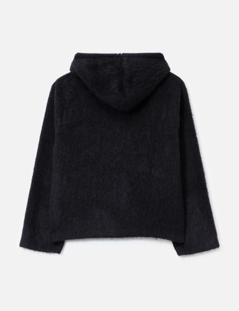 Our Legacy Full Zip Hood Jacket - Italian wool-blend, soft black