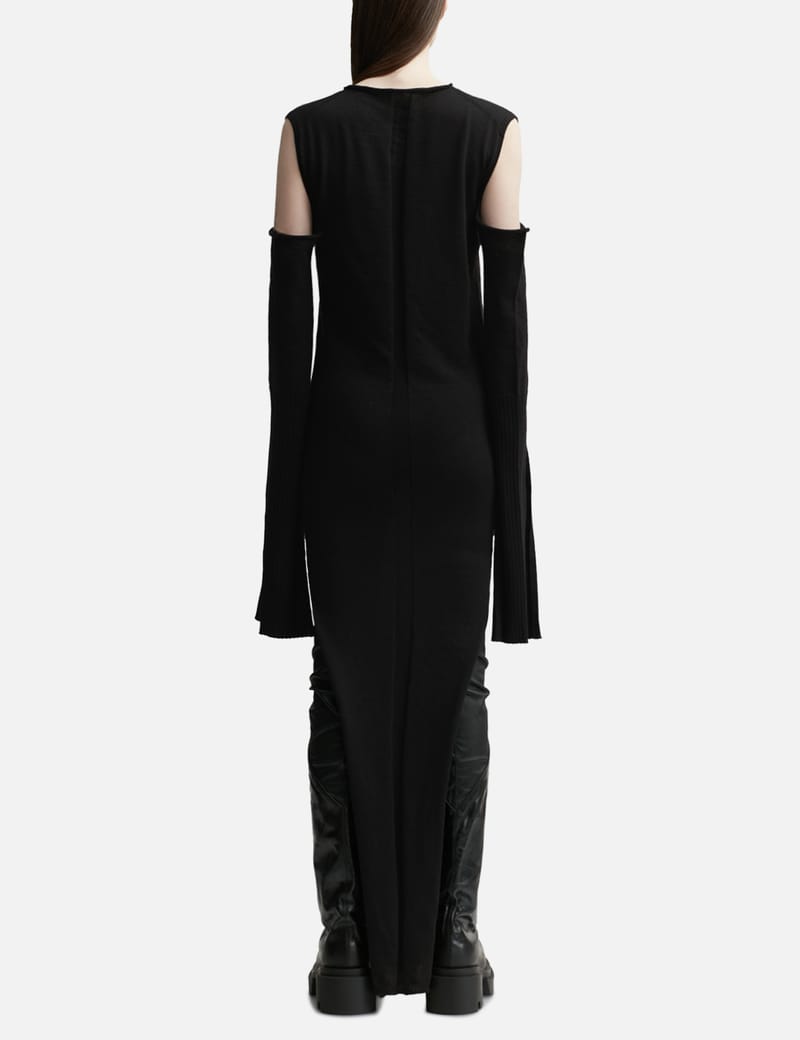 ワンピース Rick Owens Sheath dress with long sleeves Black RICK OWENS Black V-Back Maria Long Sleeve Zip Back Sheath