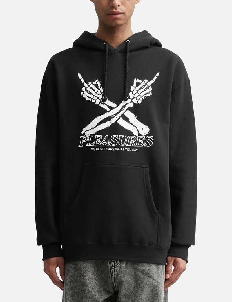 Pleasures - DON'T CARE HOODIE | HBX - Globally Curated Fashion and