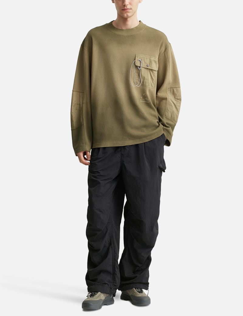ROA ROA x and wander Garment-dyed Long Sleeve - Lightweight waffle