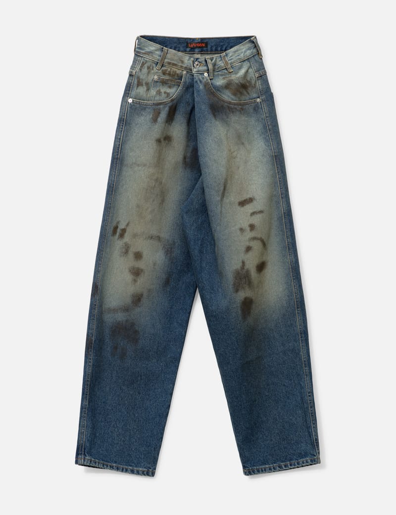 【関税込み】LU'U DAN ブルー Kriss Kross ジーンズ LU'U DAN Blue Kriss Kross Jeans LU'U DAN
