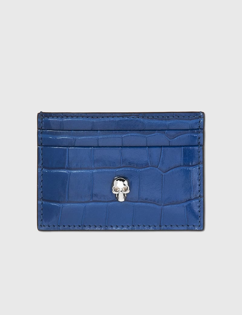 [Alexander McQUEEN]スカルカードホルダー/追跡可能 Alexander McQueen - Skull studded leather wallet black - The
