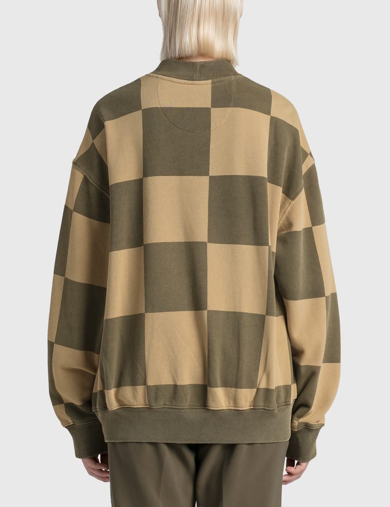 Stüssy - Blur Checker Fleece Mock Neck | HBX - HYPEBEAST 為