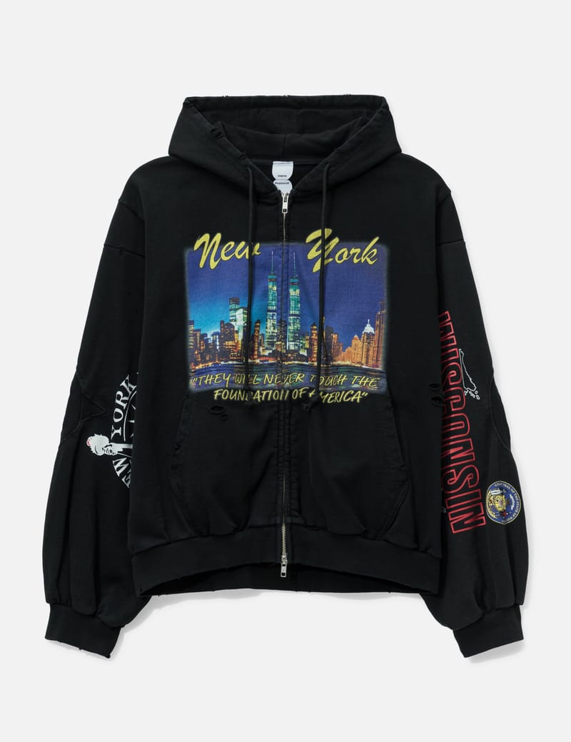protocol index パーカー Protocol-Index Reconstructed Sweatshirts Zip Hoodie - アート