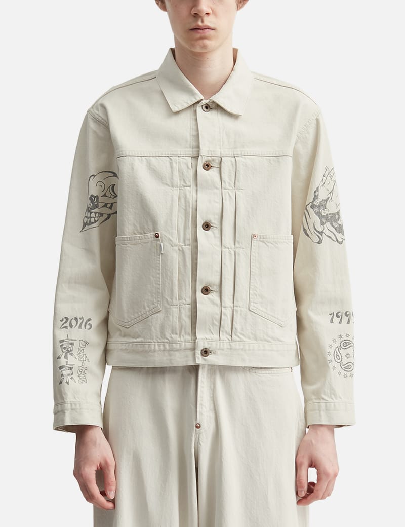 ジャケット・アウター TATTOO FLASH PRINT POCKET DENIM JACKET 2 SUGARHILL Tattoo Flash Print Pocket Denim Jacket - Artist-collab