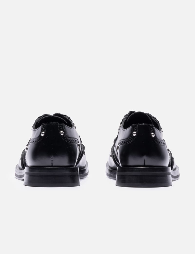 Acne Studios Lace-up Leather Shoes - Black wingtip derbies with