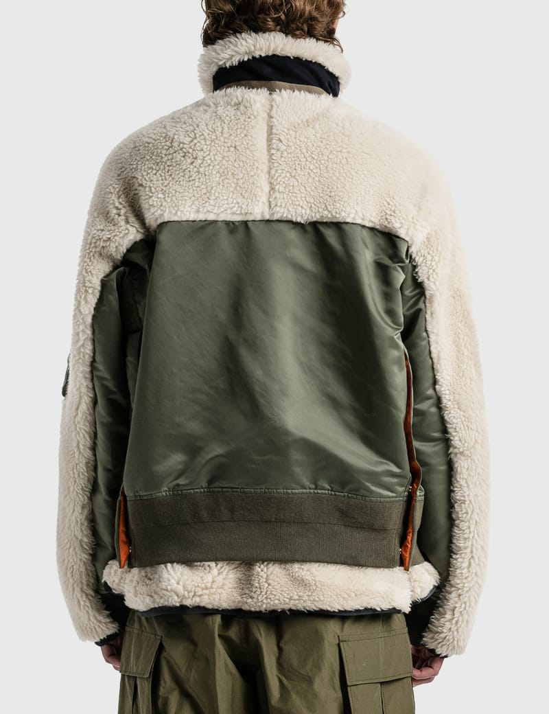 Sacai - Faux Shearling Nylon Twill Blouson | HBX - Globally