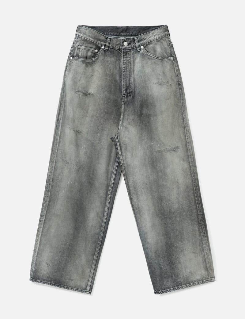 ANCELLM Aging Middle Straight 5P Denim Pants - Slim mid-rise