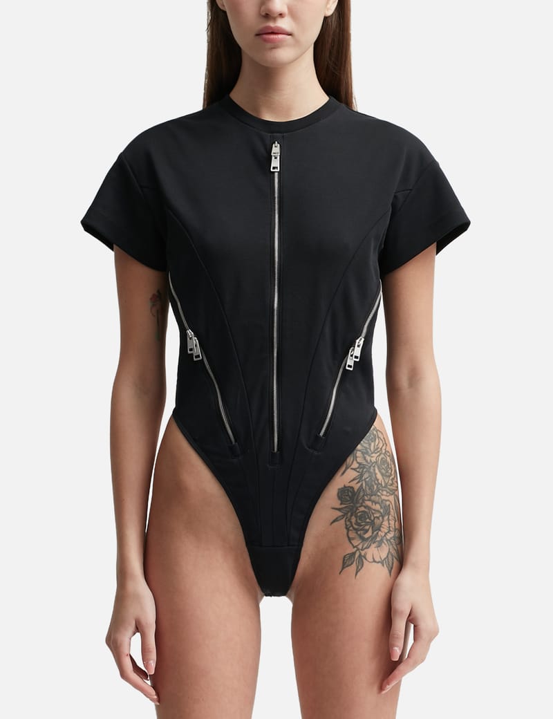 MUGLER - Zipped Jersey Bodysuit | HBX - Globally Curated Fashion