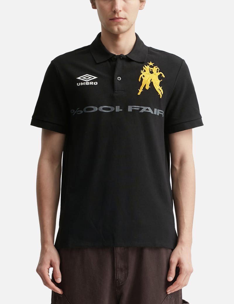 Umbro Umbro X Slam Jam 001% Fair Polo - Black cotton piqué polo