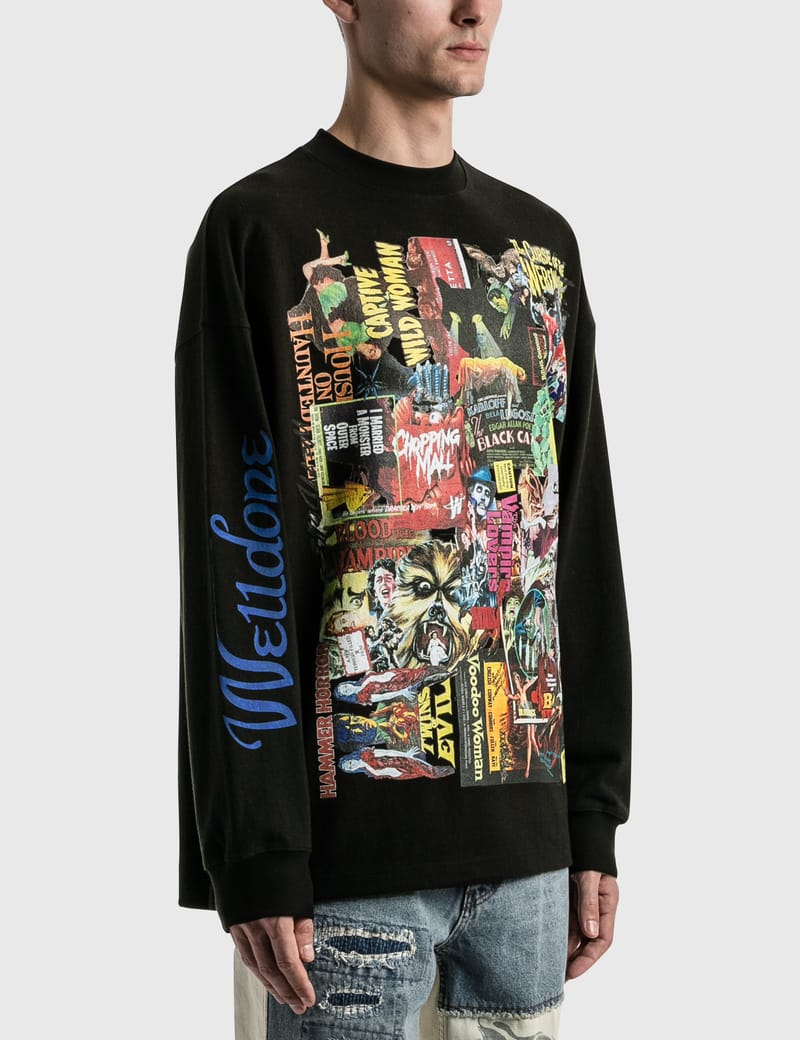 We11done - Black Horror Collage Long Sleeve T-shirt | HBX