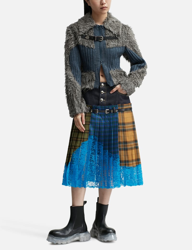 Andersson Bell - Dia Check On Denim Long Skirt | HBX - Globally