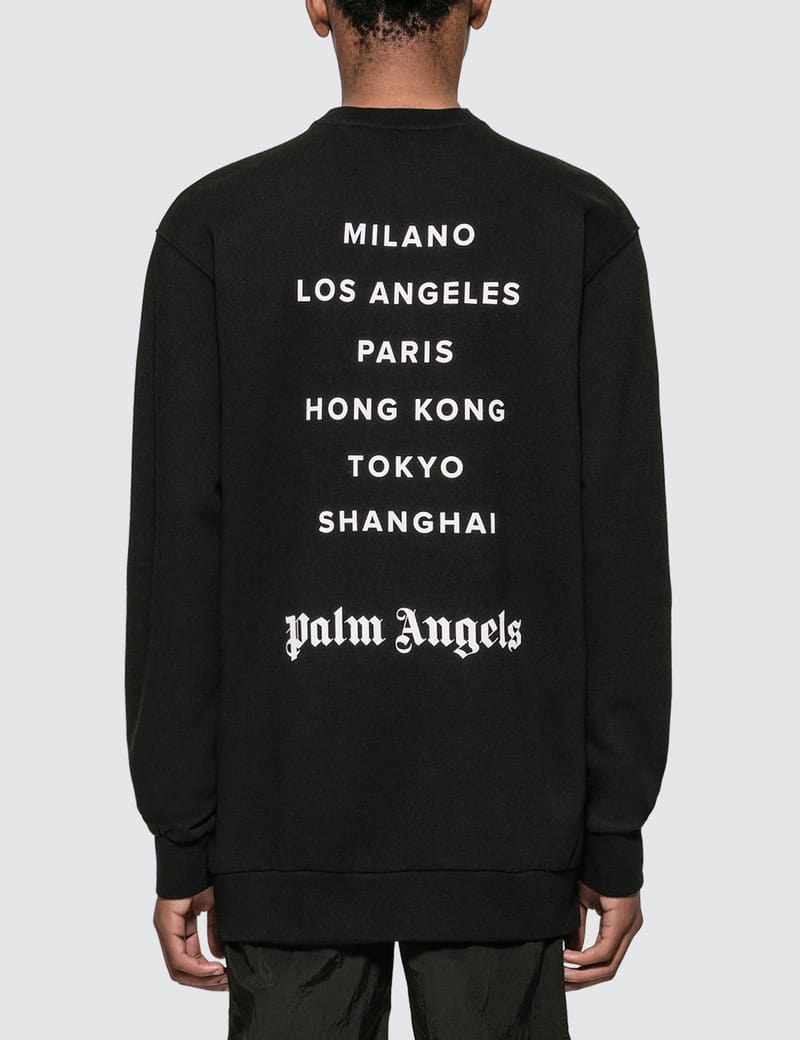 Palm Angels - Shanghai Sprayed Sweatshirt | HBX - Globally Palm Angels - Shanghai Sprayed Sweatshirt | HBX - Globally