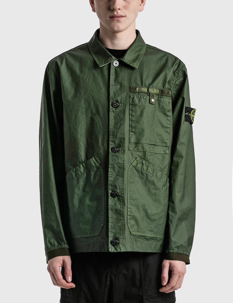 STONE ISLAND POLIESTER SHANTUNG シャツジャケット eva.gov.co