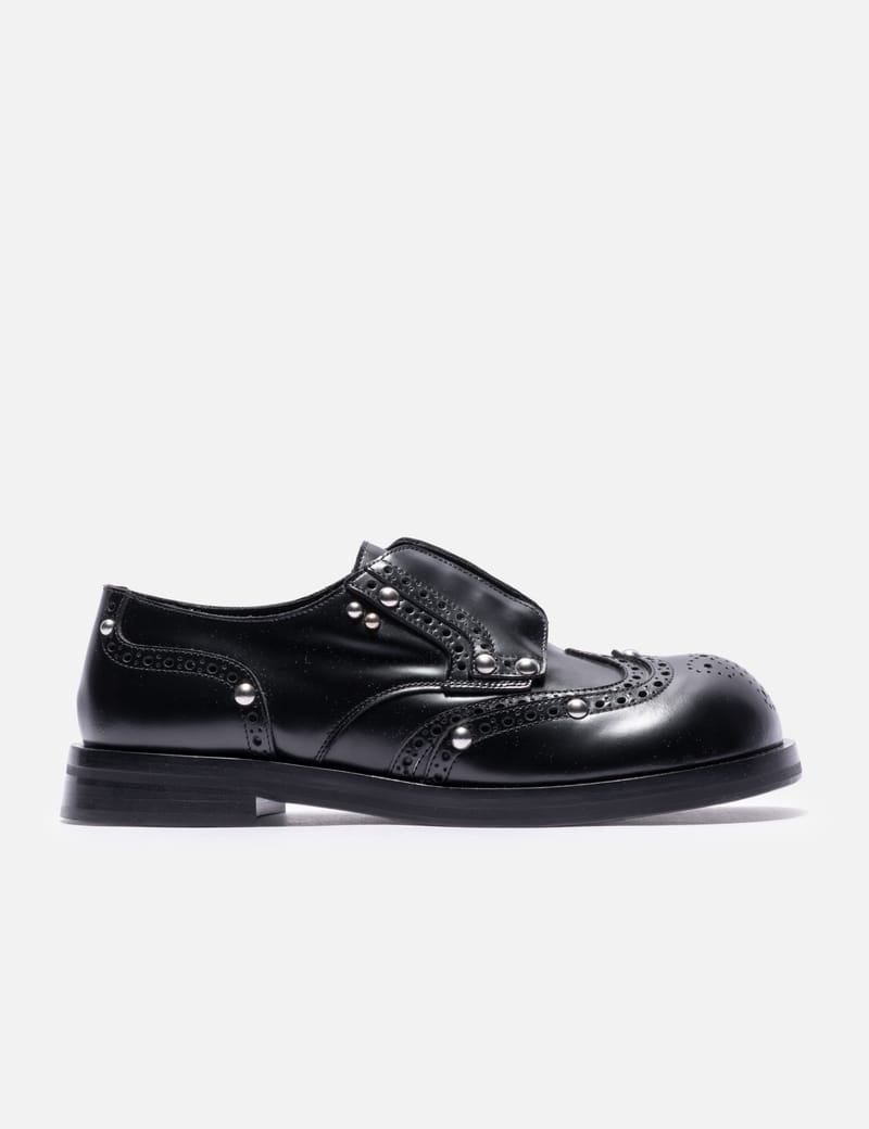 Acne Studios Lace-up Leather Shoes - Black wingtip derbies with