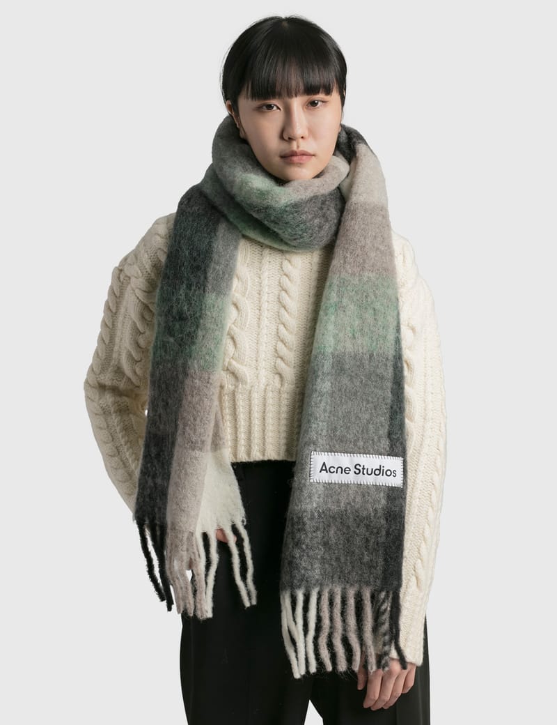 Acne Studios - Vally Mohair Checked Scarf | HBX - Globally Curated