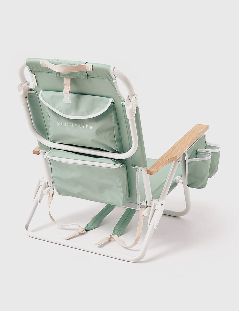 2 SunnyLife Sage Green Deluxe Beach Chairs