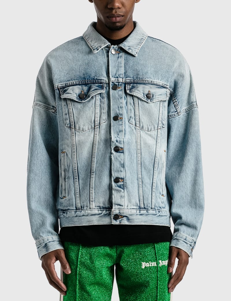 Palm Angels - Curved Logo Denim Jacket | HBX - Globally