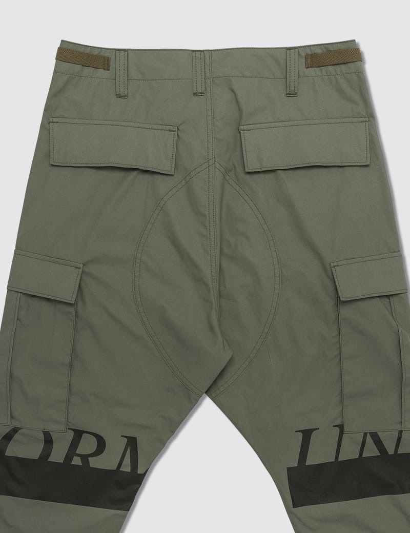 Hem Cut-off Cropped Cargo Pants