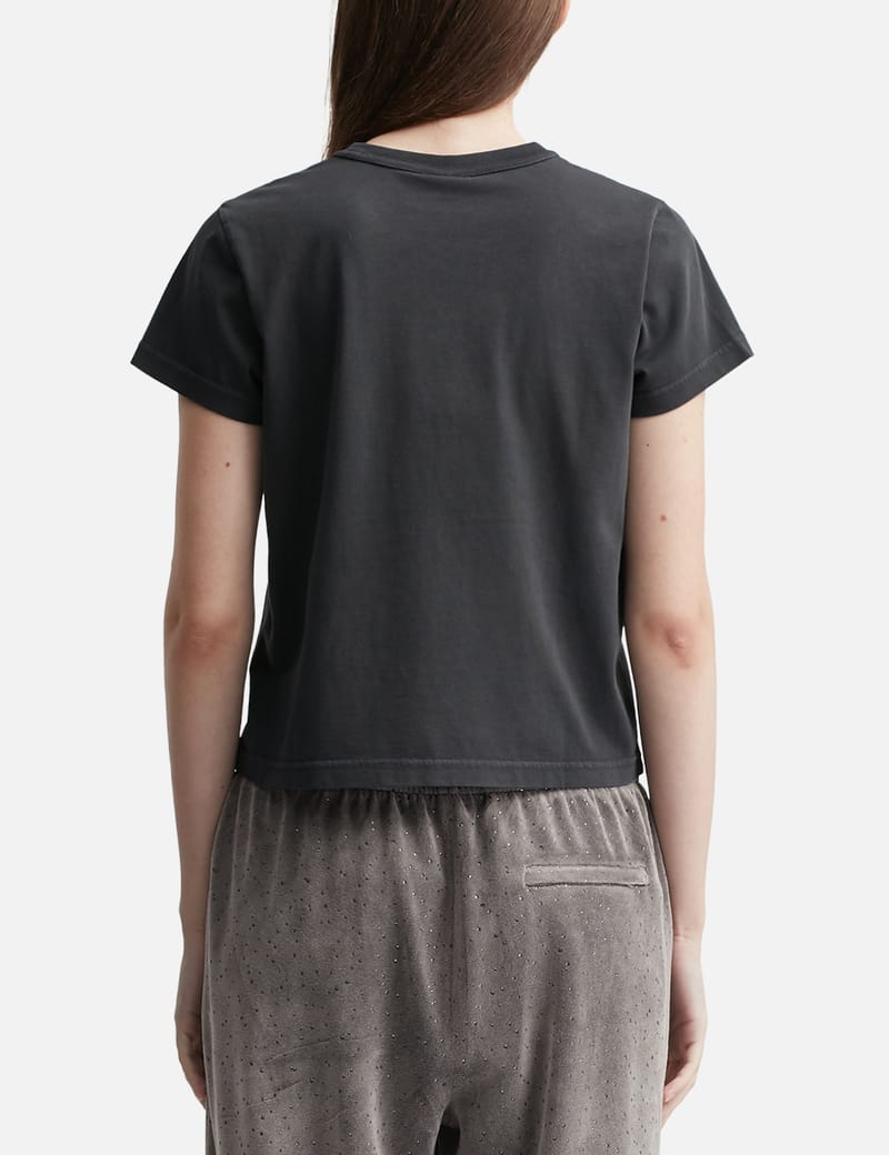 T By Alexander Wang Shrunken T-Shirt with Hotfix Logo - Organic