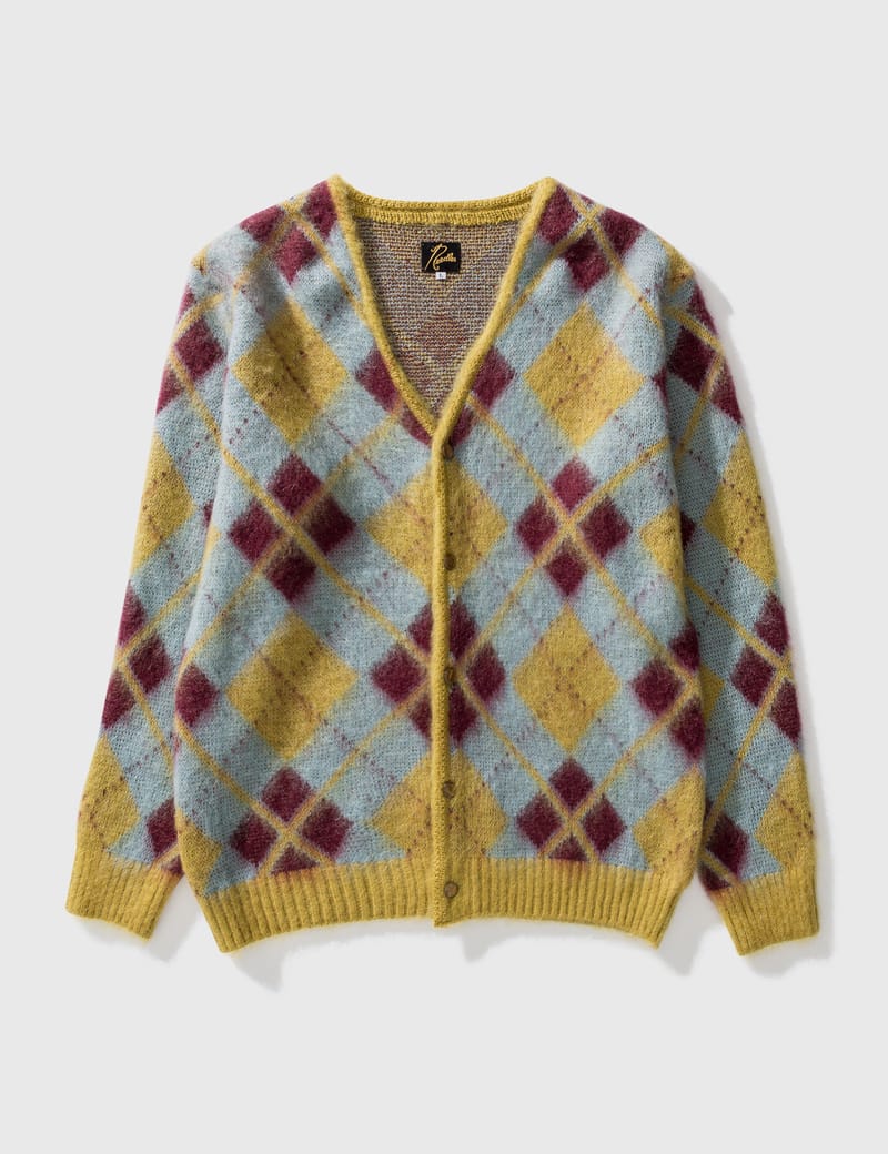 人気国産 Needles Mohair Cardigan-Argyle-Lt.Blue M 特価在庫あ