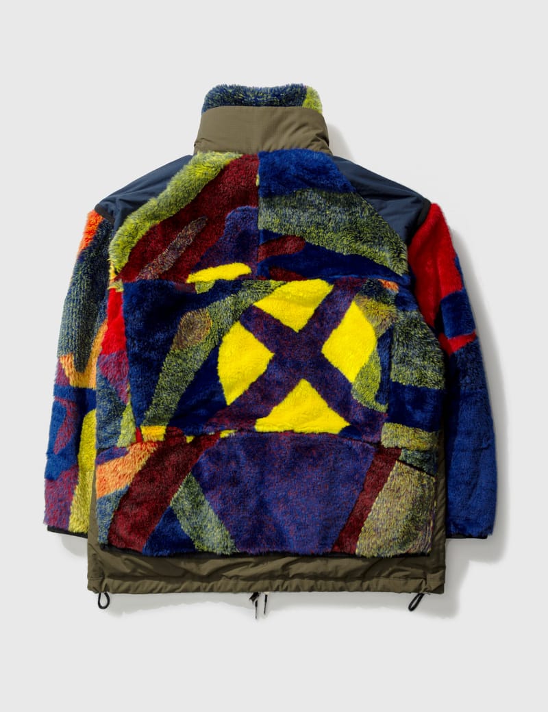 Sacai - KAWS Jacquard Faux Fur Blouson | HBX - Globally Curated